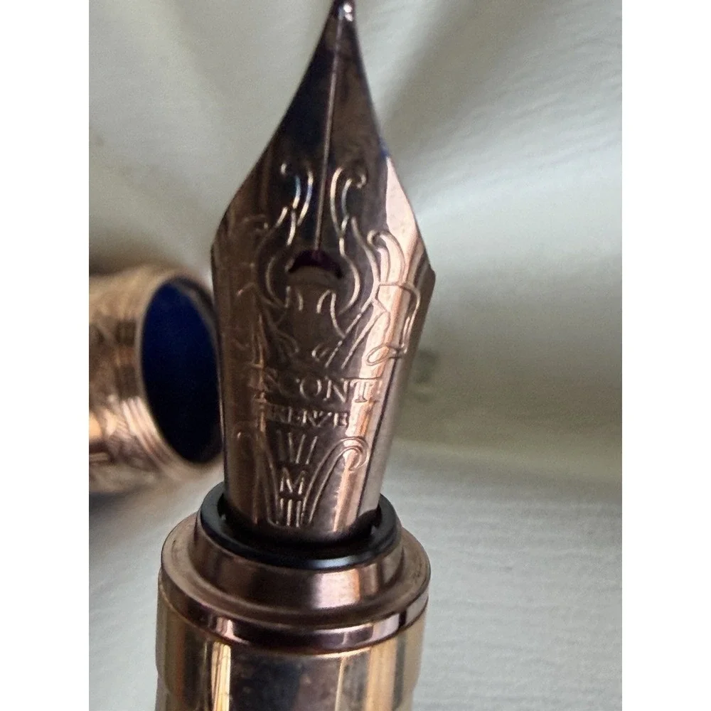 Visconti Firenze Blue Fountain Pen Rose Gold Trim‎ Medium Nib w/ Box & Ink